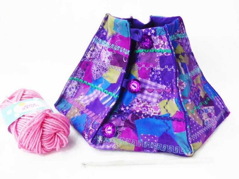 Yarn Bowl Knitting Bowl Yarn Keeper in Purple Teal and Green Etsy