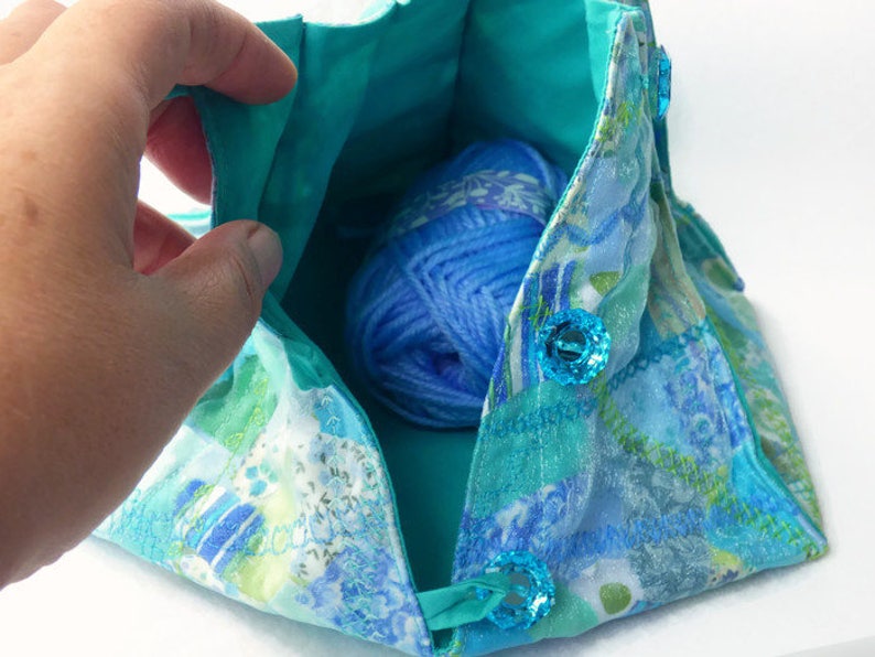 Yarn Bowl Knitting Bowl Yarn Keeper in Teal and Green Ocean Etsy