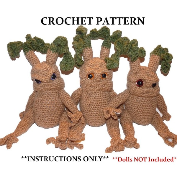 Baby Mandrake Seedling CROCHET PATTERN Doll NOT Included