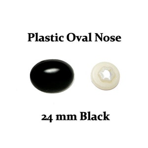 6 Black Oval Safety Noses 47mm or 37mm Use Also for Eyes or