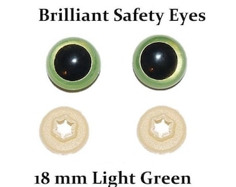 18mm Safety Eyes Silver Gray Brilliant with Round Pupil (One Pair)