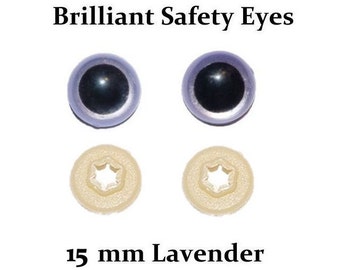 15mm Safety Eyes Lavender Brilliant with Round Pupil (One Pair)