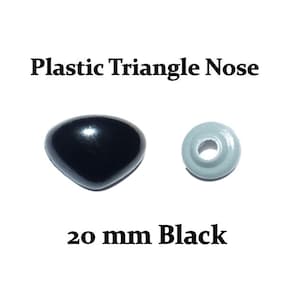 20 mm Black Plastic Nose with Safety Washer for Teddy Bears & Stuffed Toys