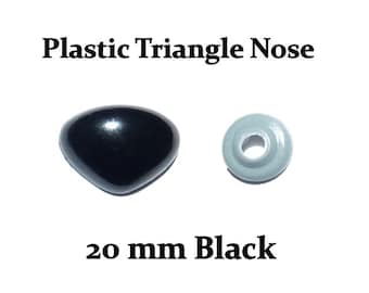 20 mm Black Plastic Nose with Safety Washer for Teddy Bears & Stuffed Toys