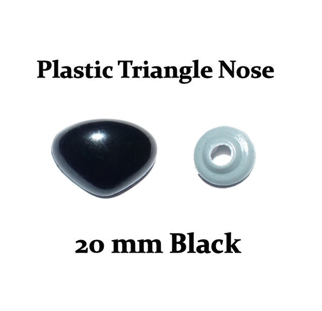 Zasvec Safety Noses for Crochet Animals 60 Pieces Flocking D-Type Safety  Nose Plastic Animal Craft Nose Triangle Nose Bear Nose with Washers for DIY
