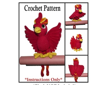 Phoenix Plush Crochet Pattern   - Squawks the Phoenix