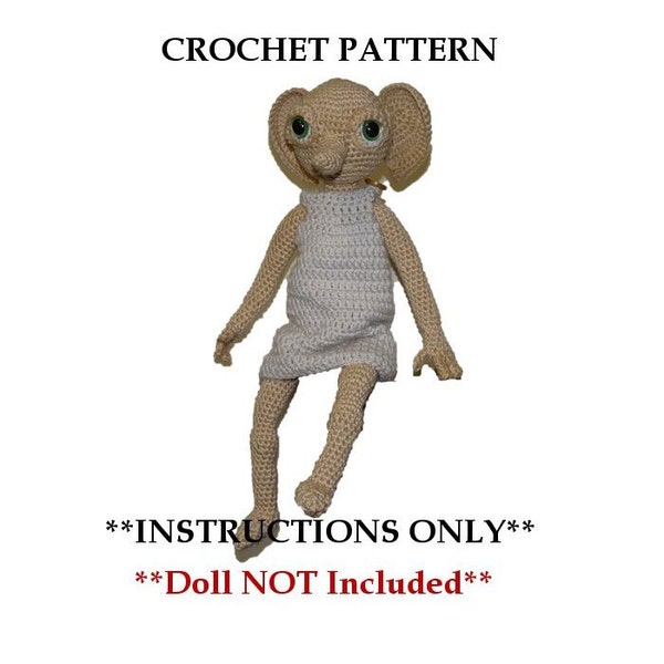 Large Elf  Crochet PATTERN  Knobby - Hobby's Bigger Brother    Doll NOT Included