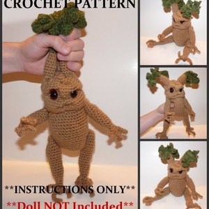 Baby Mandrake Seedling CROCHET PATTERN Doll NOT Included image 1