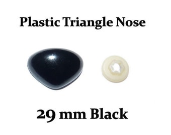 29 mm Black Plastic Nose with Safety Washer for Teddy Bears & Stuffed Toys