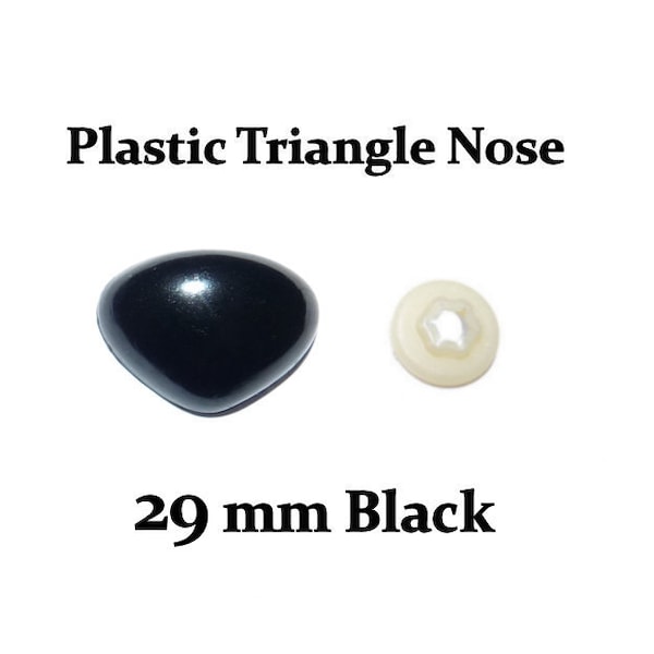 29 mm Black Plastic Nose with Safety Washer for Teddy Bears & Stuffed Toys