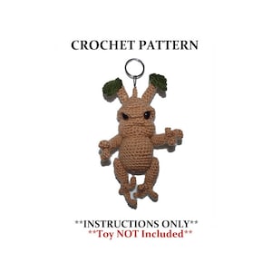 Mini Mandrake Baby Plush Crochet Pattern for Keychain / Bag Backpack Charm / Key Fob / Zipper Pull