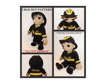 Little Hero Firefighter Doll Crochet Pattern - Toy NOT Included