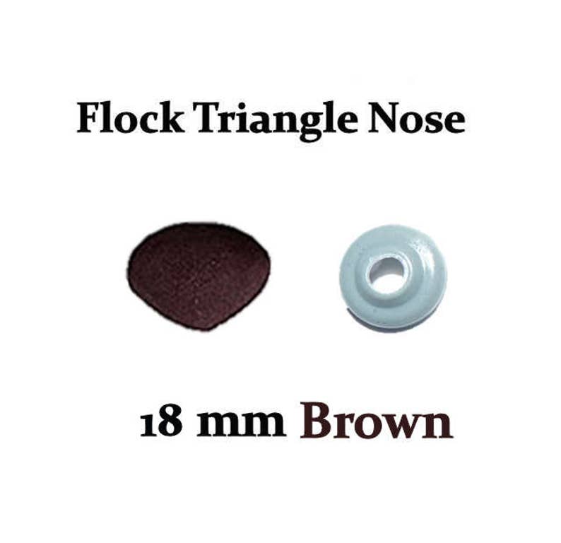 18mm Brown Fuzzy Flock Nose with Safety Washer for Teddy Bears /& Stuffed Toys