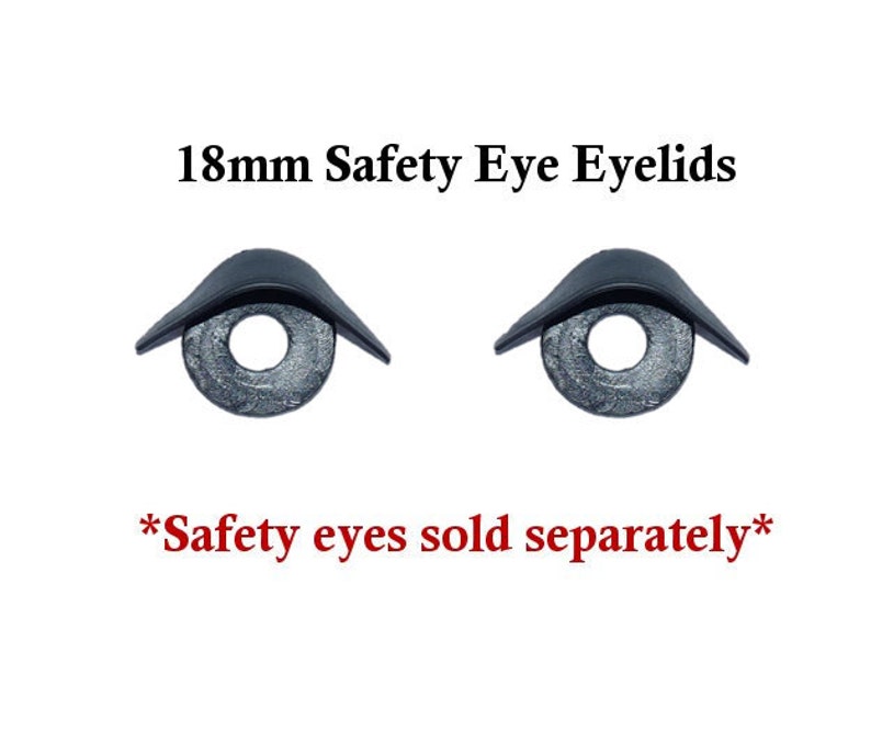 18 mm Black Eyelids One Pair for Plush Dolls Toys