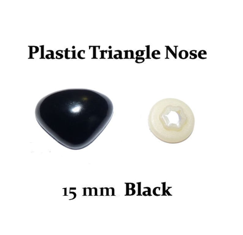 15 mm Black Plastic Nose with Safety Washer for Teddy Bears /& Stuffed Toys