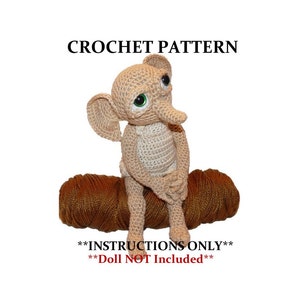 Elf  Crochet PATTERN  Hobby the House Elf  - Doll NOT Included