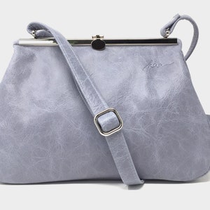 Leather bag, leather handbag, handbag blue leather, shoulder bag  leather