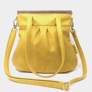 Leather bag ,Leather Bag yellow, handbag leather, leather shopper image 1