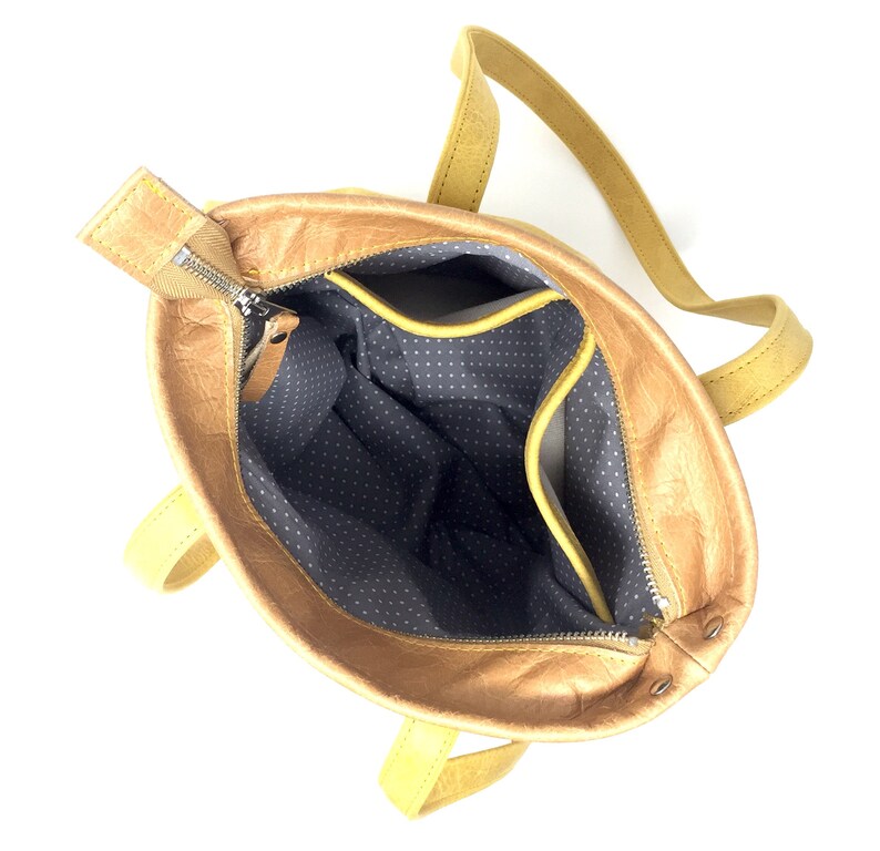 Ledertasche, Handtasche, Umhängetasche, gelbes Leder Bild 5