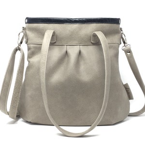 Leather bag ,Leather Bag yellow, handbag leather, leather shopper STONE/OPAL