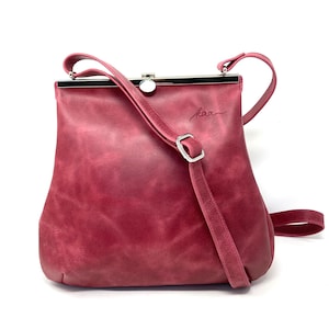 Pink leather bag for women, pink handbag, crossbody bag, genuine leather, handle bag, leather shopper, shoulder bag for women