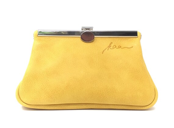 Leather cosmetic bag, " SAFRAN " ,cosmetic purse,kaa berlin , makeup bag, Clutch Bag, Brown