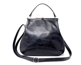 ［Knuth Marf］clasp accent bag/black Knuth Marf one handle accent bag