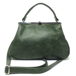 Leather bag , leather handbag , handbag, blue leather shoulder bag , bag with strap , handbag with snap,Kaa berlin, SAPHIR SMARAGD