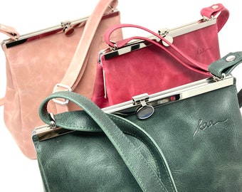 Lederhandtasche Damen in fünf Lederfarben, Handtasche Leder, Umhängetasche Frauen, Geschenk für die Liebste, Geschenke für die Freundin