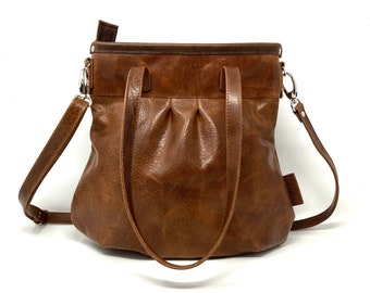 Leather bag ,Leather Bag brown, handbag vegetable leather, leather shopper