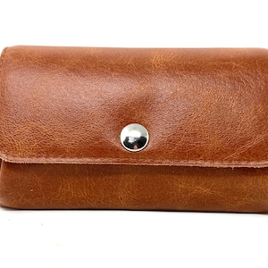 Cartera grande de piel marrón para mujer, monedero, cartera, cartera, billetera de piel "BERNSTEIN"
