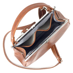 Leather bag , leather handbag , handbag, blue leather shoulder bag , bag with strap , handbag with snap,Kaa berlin, SAPHIR image 4