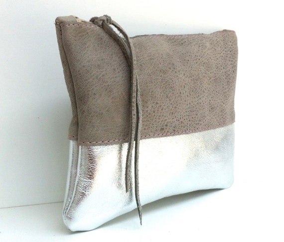 Leather case "STONE/SILVER"