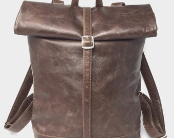 Leather backpack woman , brown leather backpack, leather bag