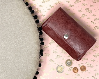 kaaberlin wallet ladies M (medium size) - handmade ladies leather wallet in vintage style - many compartments (pink)