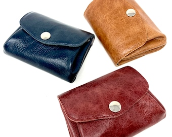 Women's leather wallet in vintage style, leather wallet, leather wallet, compartment wallet in different colors