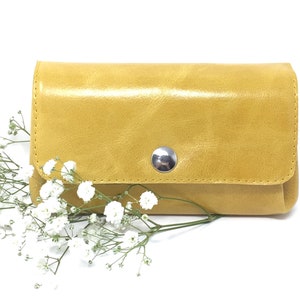 Cartera para mujer kaaberlin - Cartera para mujer hecha a mano de cuero en estilo vintage - Con muchos compartimentos y grande (9,5 x 16 x 4 cm)