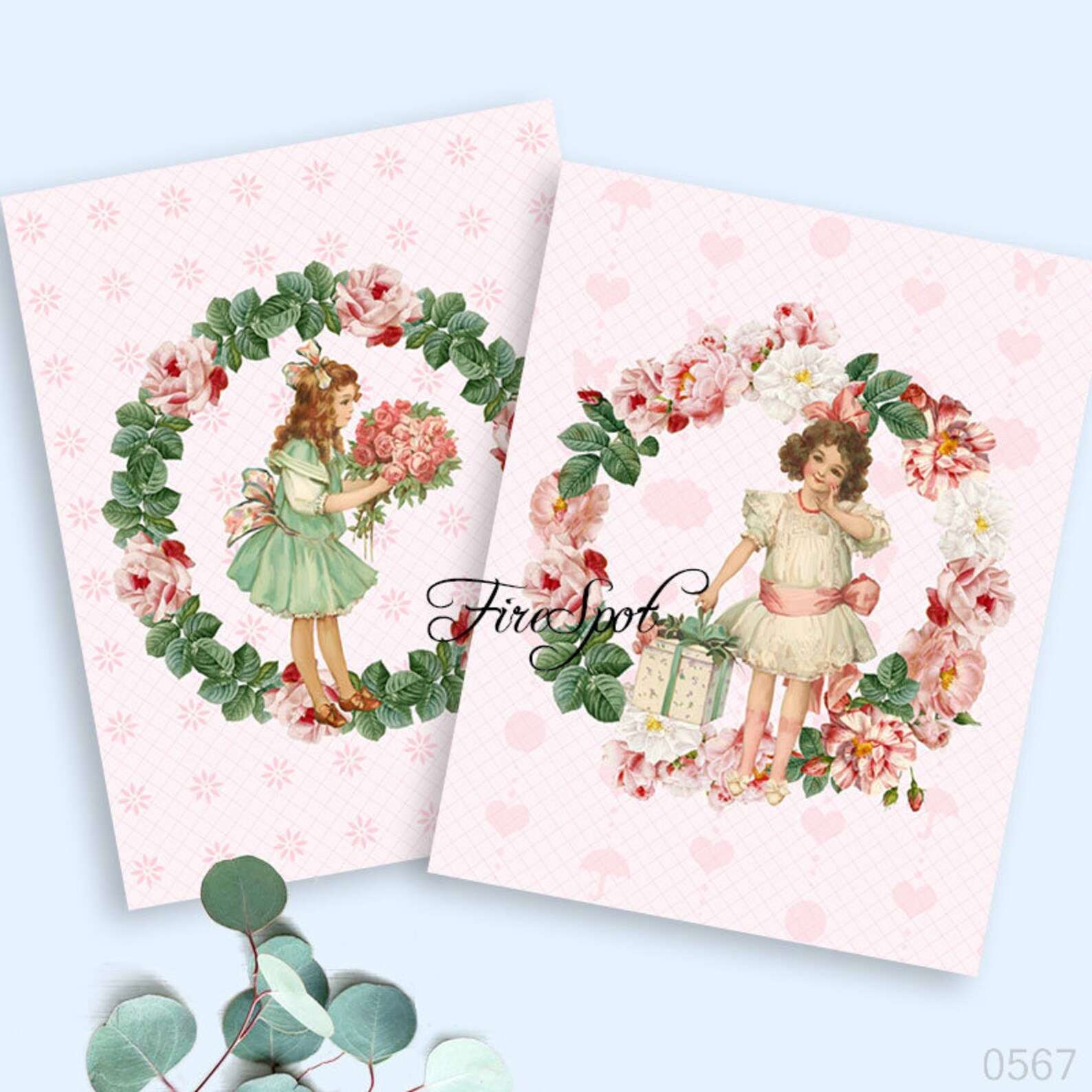 Vintage Girl Rose Pink Letter paper Digital Collage Sheet Etsy