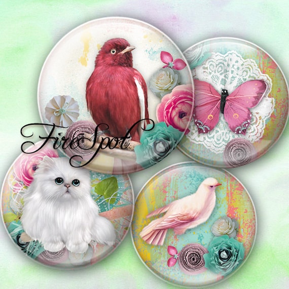 Download Pigeon Butterfly Bird Cat animals Digital Collage Sheet | Etsy