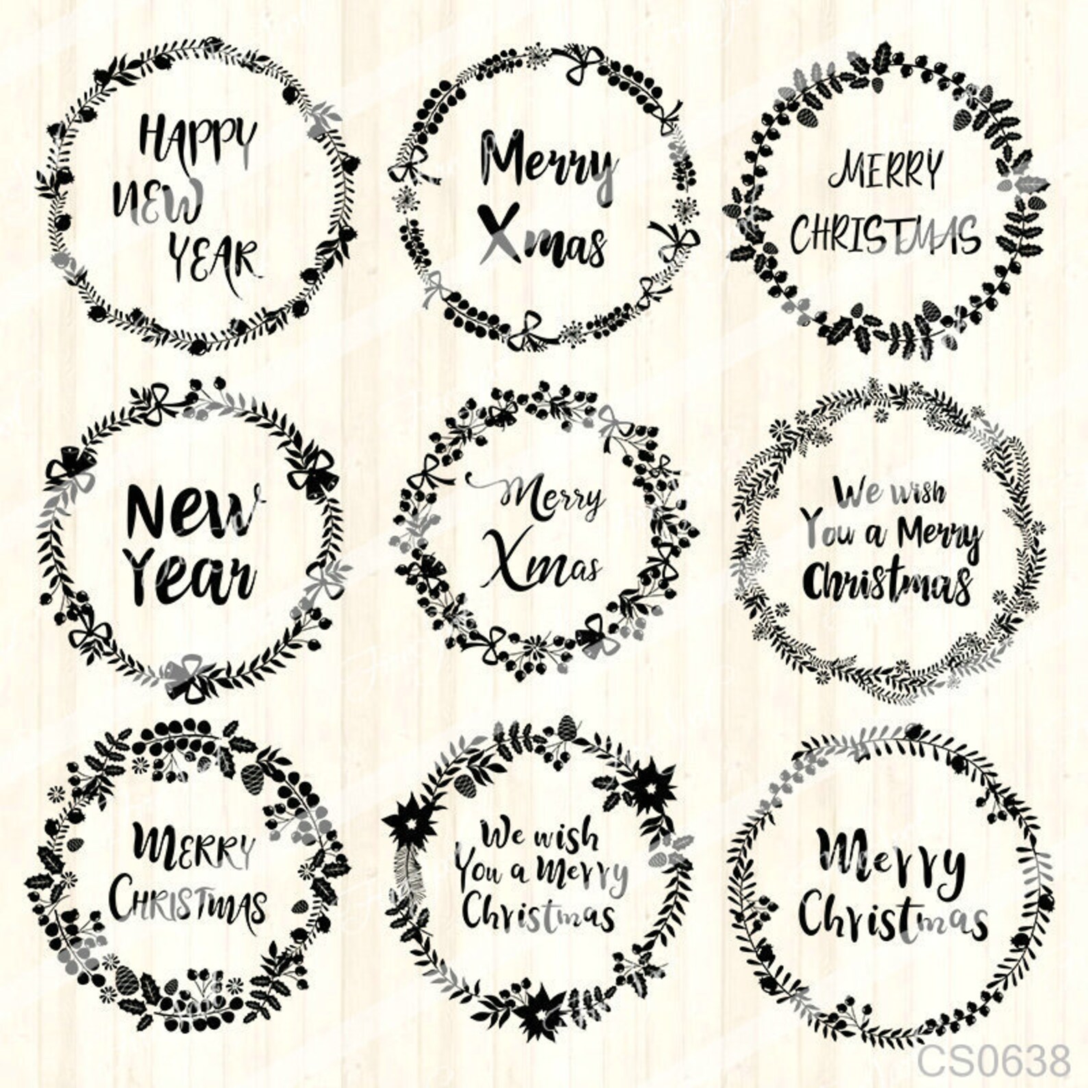 28 Christmas Wreath Sayings SVG Bundle Blessing Phrase SVG  Etsy