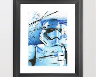 スター・ウォーズ ファースト・オーダー・トルーパーのインク画、SFオタクアート