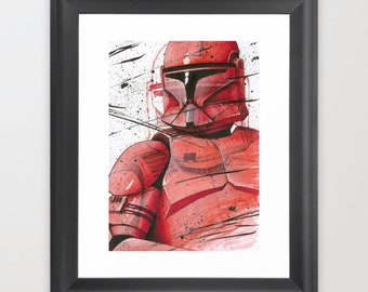 スターウォーズ クローントルーパー インク画 マーカーアート SF帝国 ダークサイド オタクアート