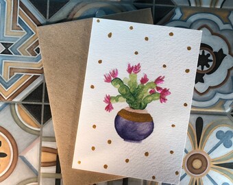 Easter Cactus - Blank Greetings Card - A6