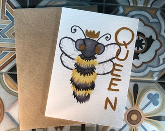 The Queen Bee - Blank Greetings Card - A6