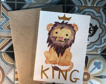 The King - Lion Card - Blank Greetings Card - A6