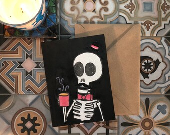 Skull Greetings Cards - A6 - Handmade Greetings Cards