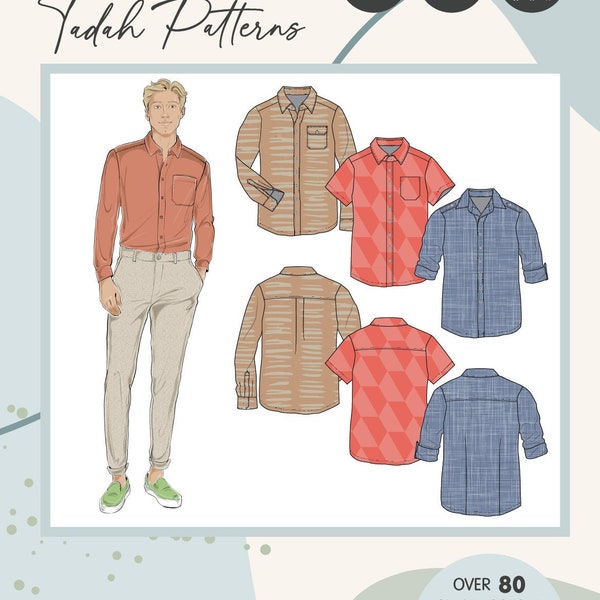 PATTERN MEN'S Troop Shirt - PDF Sewing Pattern - Instant Download - Tadah Patterns
