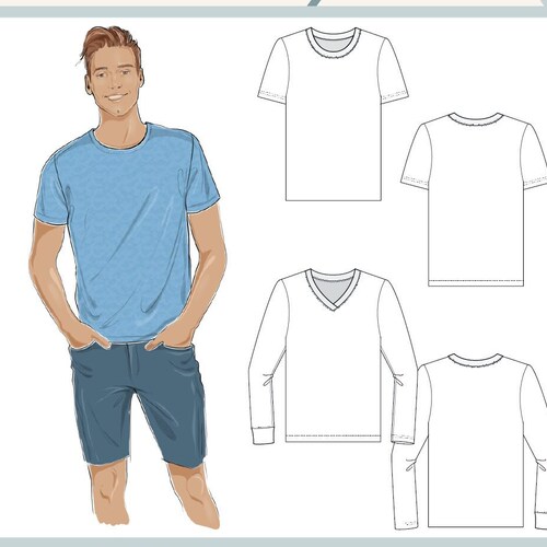 PDF Slim Fit Shirt Sewing Pattern for Men XS / XXL - Etsy