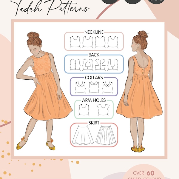 MUSTERTEIL TEEN Tea Party Kleid - PDF Schnittmuster - Instant Download - Tadah Patterns