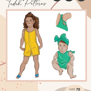 PATTERN BABY Mykonos Romper - PDF Sewing Pattern - Instant Download - Tadah Patterns